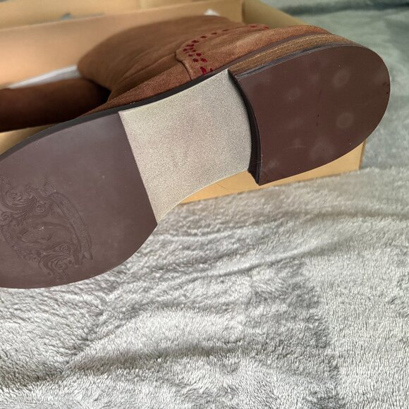 Nine West Suede Vintage America Collection Boots in Cognac, Size 7.5 New in Box - Picture 9 of 12